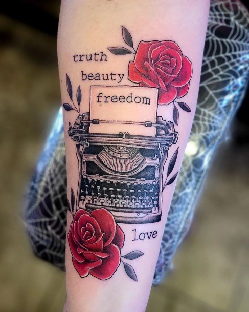 Girl With Stupendous Typewriter Tattoos