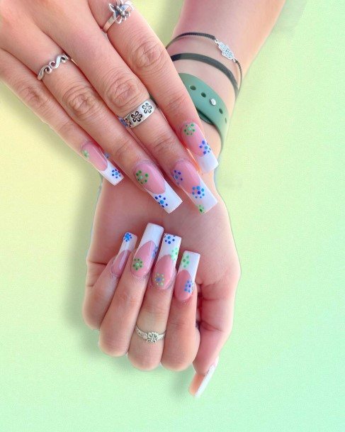 Girl With Stupendous White French Tip Nails