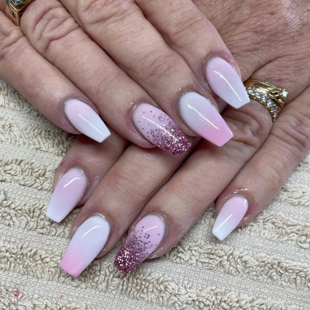 Girl With Stupendous White Ombre Nails