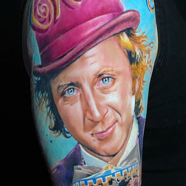 Girl With Stupendous Willy Wonka Tattoos