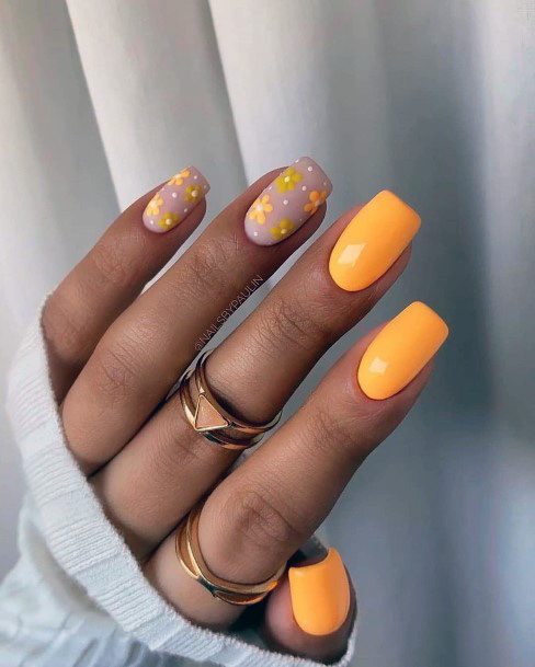 Girl With Stupendous Yellow Dress Nails