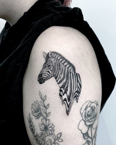 Girl With Stupendous Zebra Tattoos