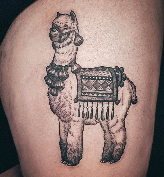 Girls Alpaca Tattoo Designs