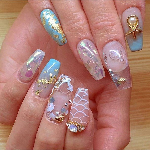 Girls Aquarium Nail Ideas