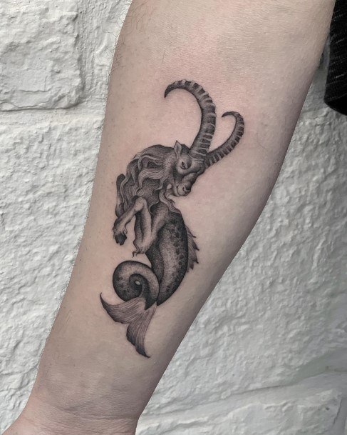 Girls Astrology Forearm Tattoos With Capricorn