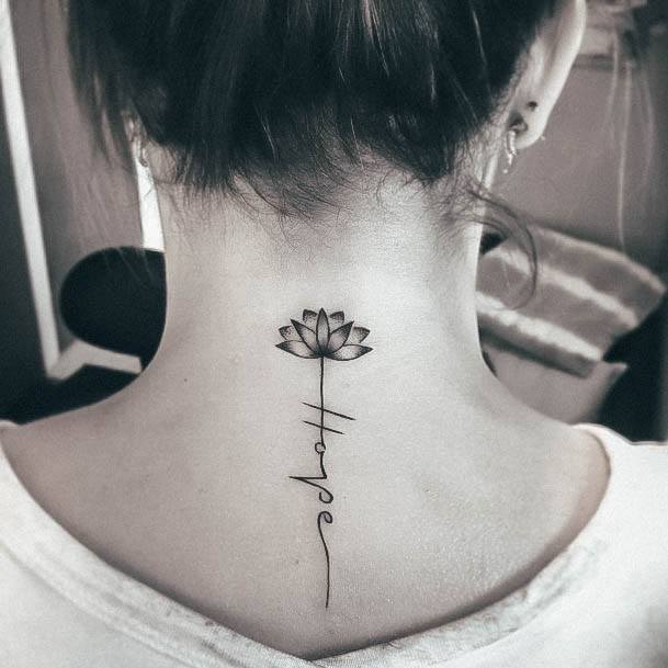 Girls Back Of Neck Tattoo Designs