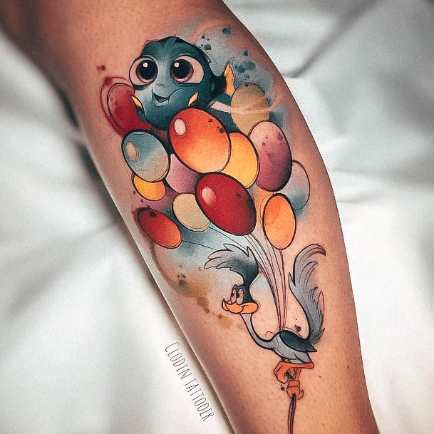 Girls Ballon Tattoo Designs