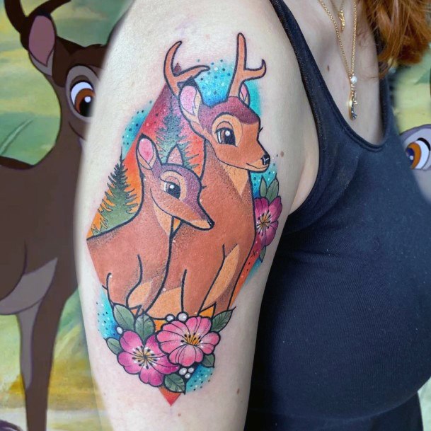 Girls Bambi Tattoo Designs