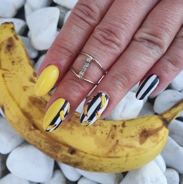 Girls Banana Nail Ideas