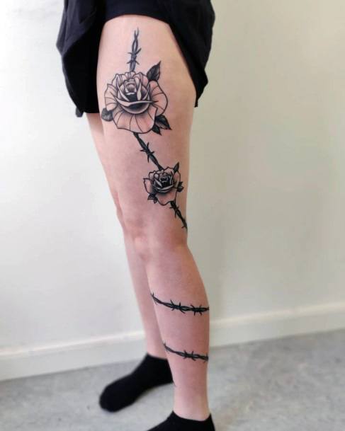 Girls Barbed Wire Tattoo Designs