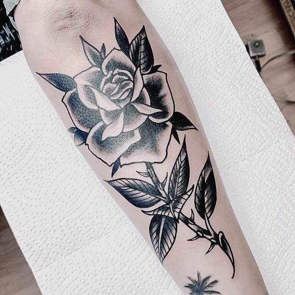 Girls Black Rose Tattoo Ideas