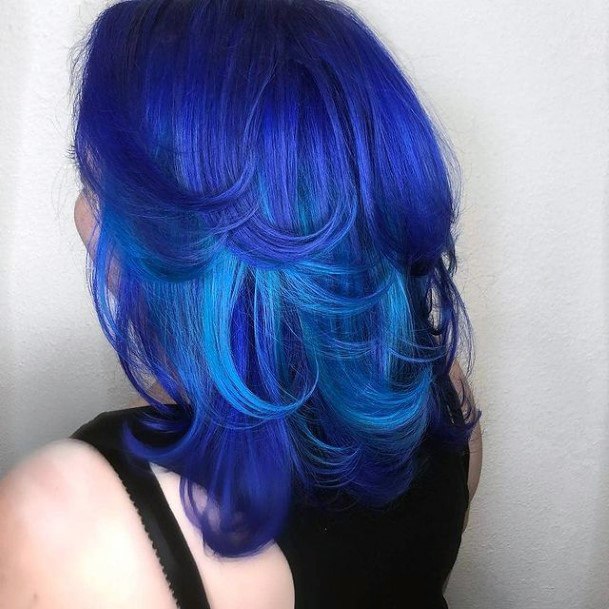 Girls Blue Hairstyles Art