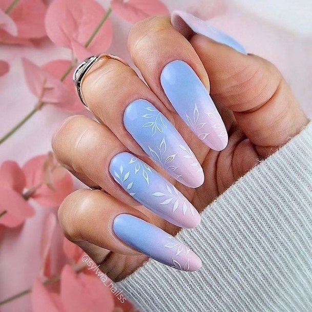 Girls Blue Summer Nail Designs