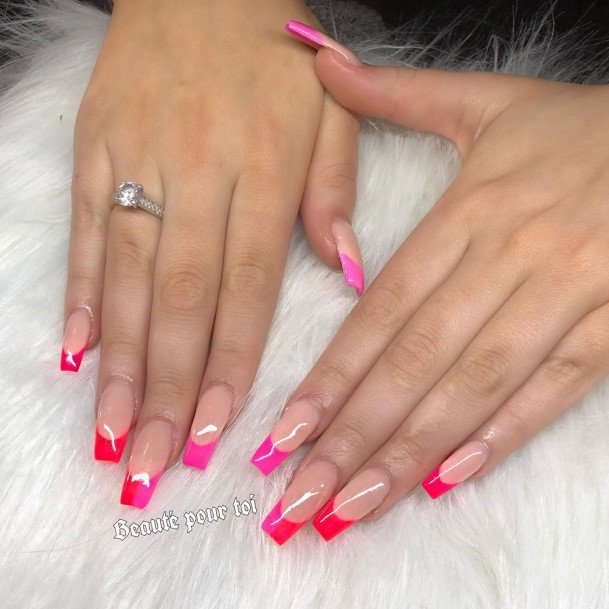 Girls Bright Pink Nail Ideas