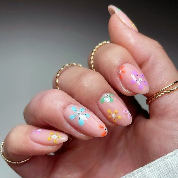 Girls Bright Summer Fingernails Designs