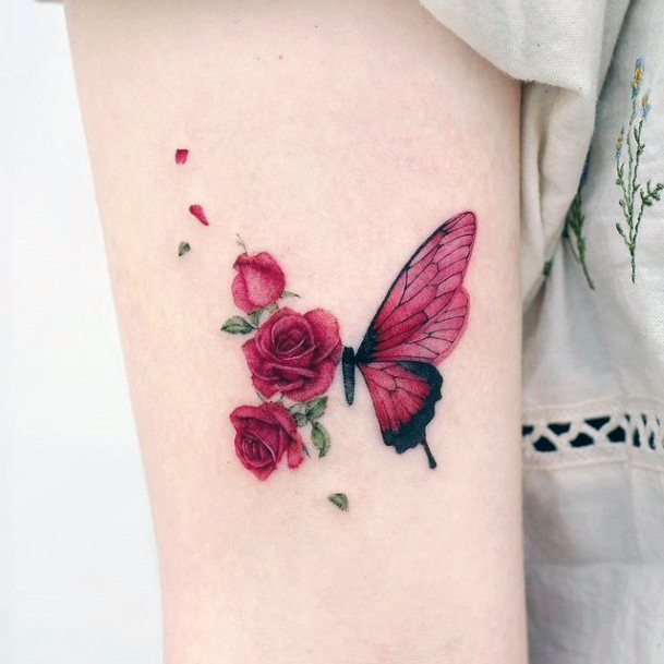 Girls Butterfly Flower Tattoo Ideas