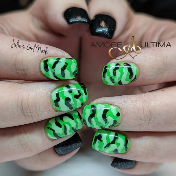 Girls Camo Nail Art Ideas