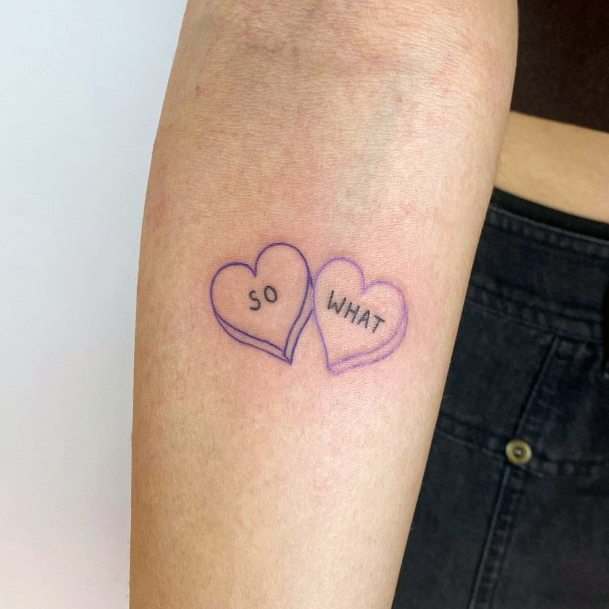 Girls Candy Heart Tattoo Designs