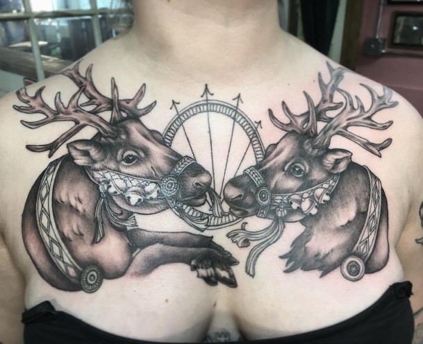 Girls Caribou Reindeer Tattoo Art