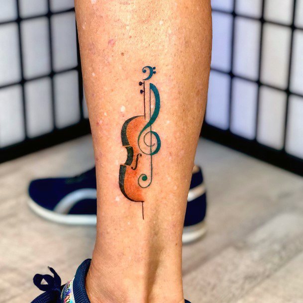 Girls Cello Tattoo Designs