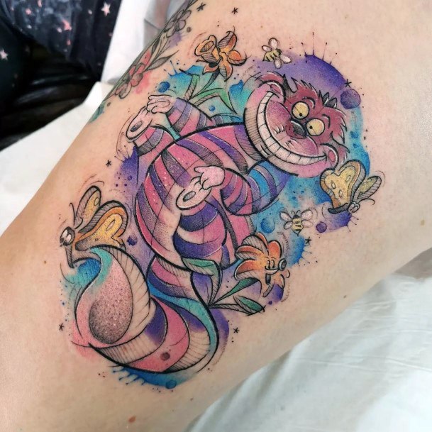 Girls Cheshire Cat Tattoo Designs