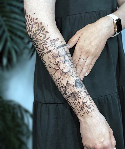 Girls Chrysanthemum Tattoo Designs