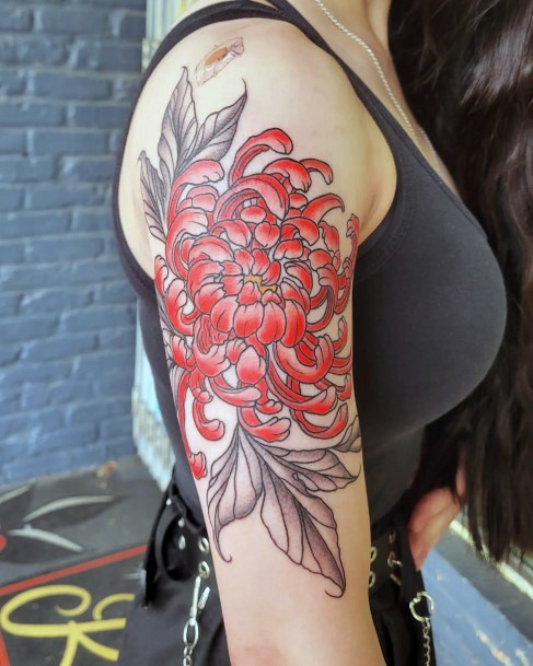 Girls Chrysanthemum Tattoo Ideas