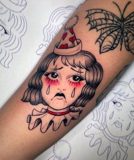 Girls Clown Tattoo Designs