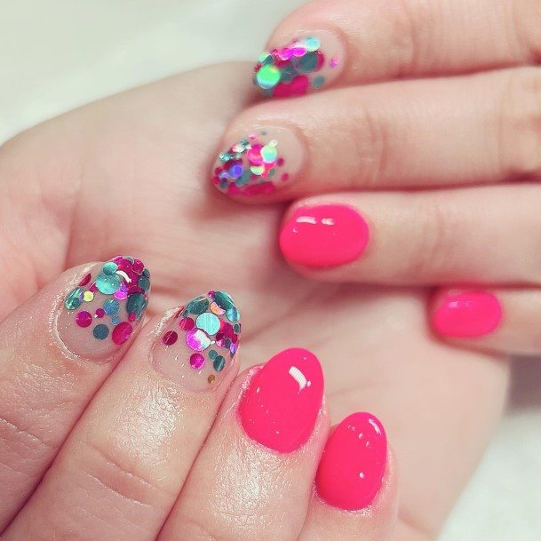 Girls Confetti Nail Designs