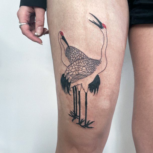 Girls Crane Tattoo Ideas