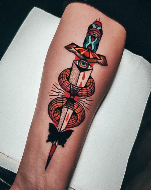 Girls Dagger Tattoo Designs