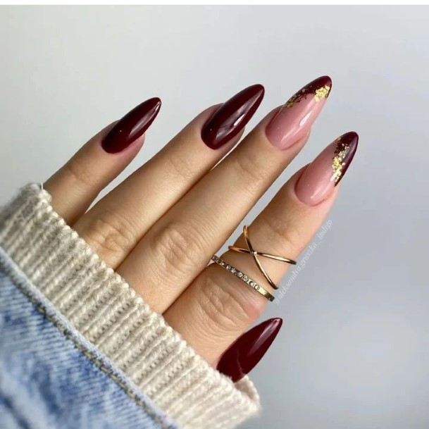 Girls Dark Maroon Nail Ideas