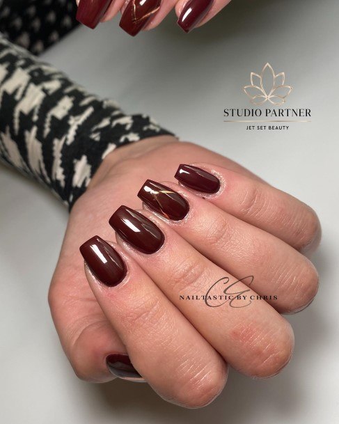 Girls Dark Red Nail Designs