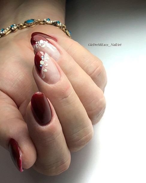 Girls Dark Red Nail Ideas