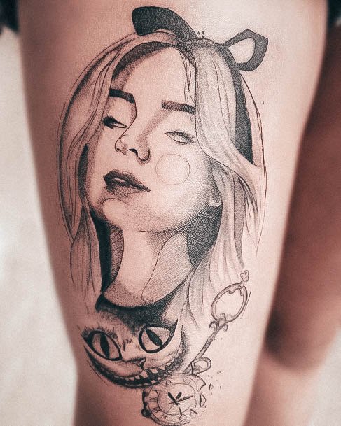 Girls Designs Alice In Wonderland Tattoo