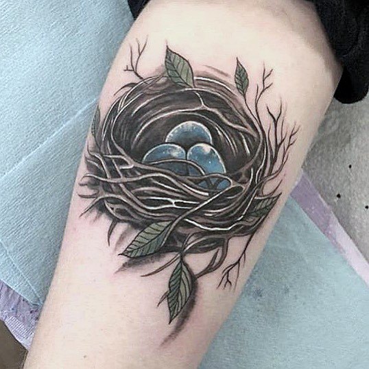 Girls Designs Birds Nest Tattoo