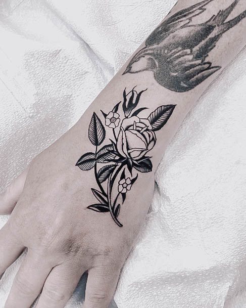 Girls Designs Black Rose Tattoo