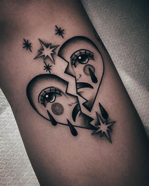 Girls Designs Broken Heart Tattoo