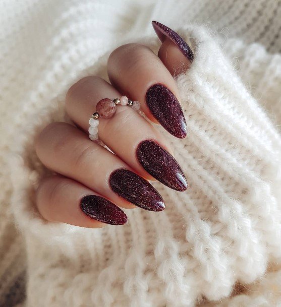 Girls Designs Burgundy Nail