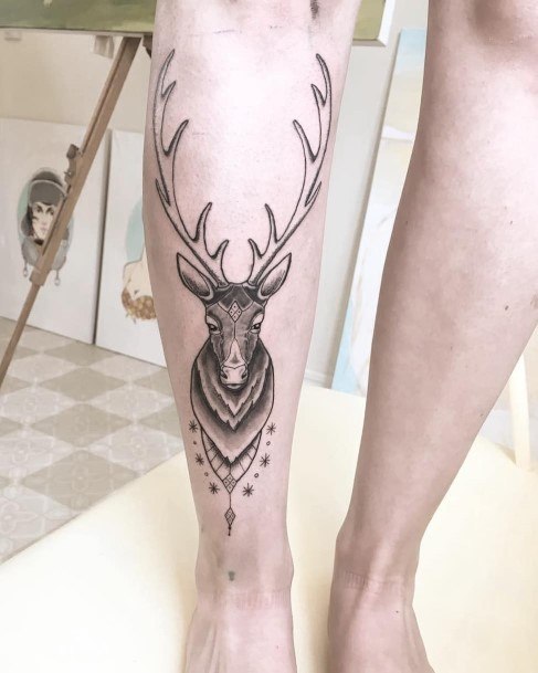 Girls Designs Caribou Reindeer Tattoo