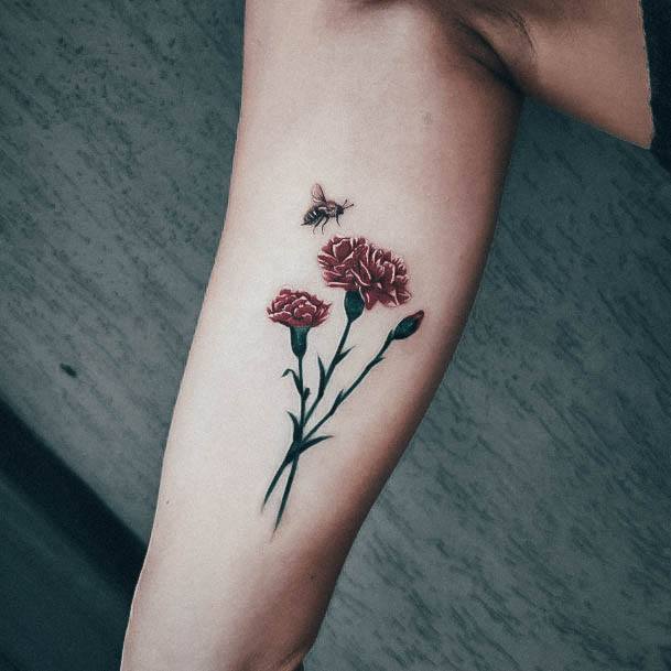 Girls Designs Carnation Tattoo