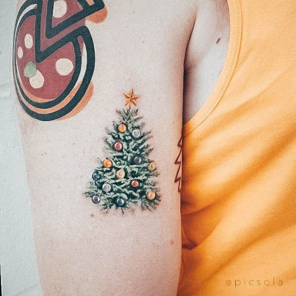 Girls Designs Christmas Tree Tattoo