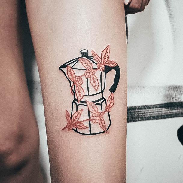 Girls Designs Coffee Pot Tattoo