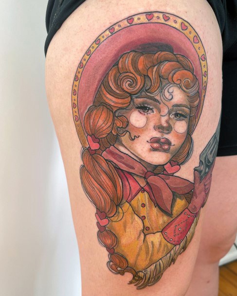 Girls Designs Cowgirl Tattoo