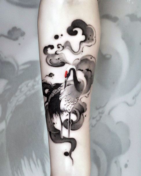 Girls Designs Crane Tattoo