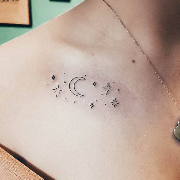 Girls Designs Cresent Moon Tattoo