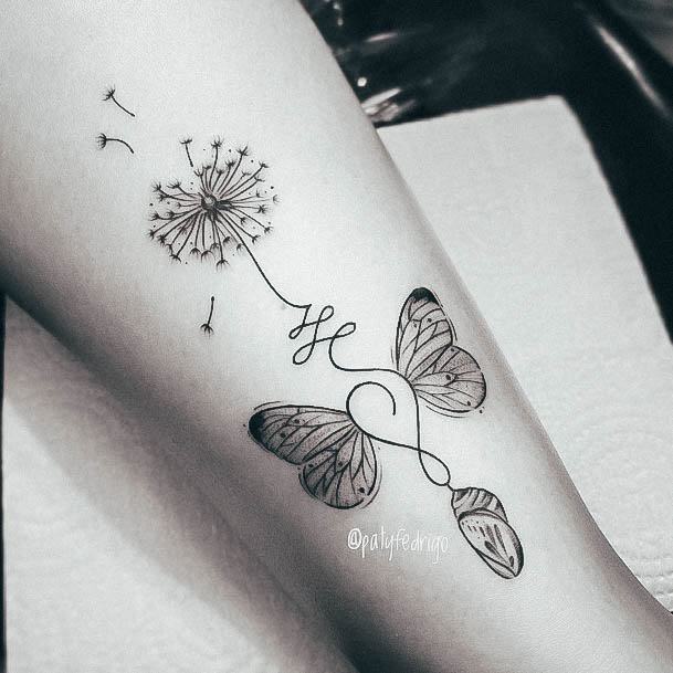 Girls Designs Dandelion Tattoo