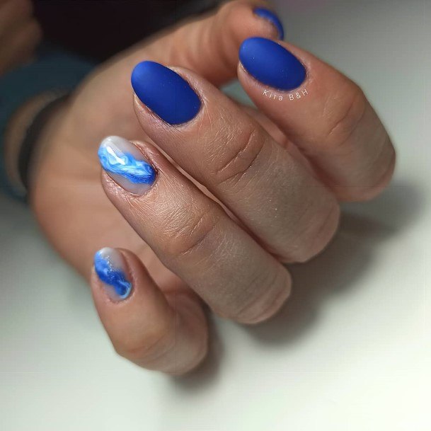 Girls Designs Dark Blue Matte Nail