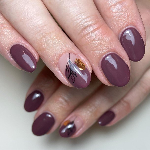 Girls Designs Deep Purple Nail