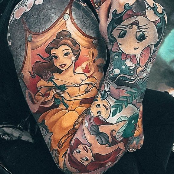 Girls Designs Disney Princess Tattoo